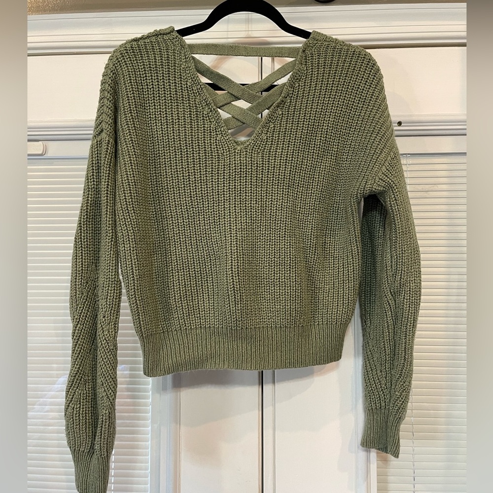 Soft Sage Green Cropped Sweater